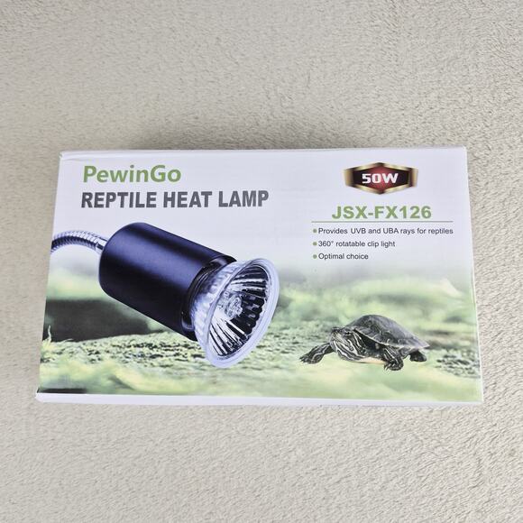New Reptile Heat Lamp, UVA UVB Light Aquarium Turtle Tank 2 50w Basking Lights - Picture 1 of 4